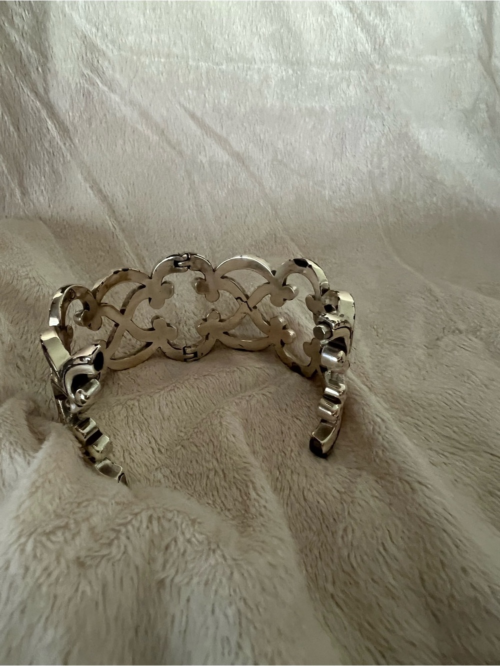Brighton clasp Silver Decorative Statement Cuff Bracelet - Picture 2 of 2